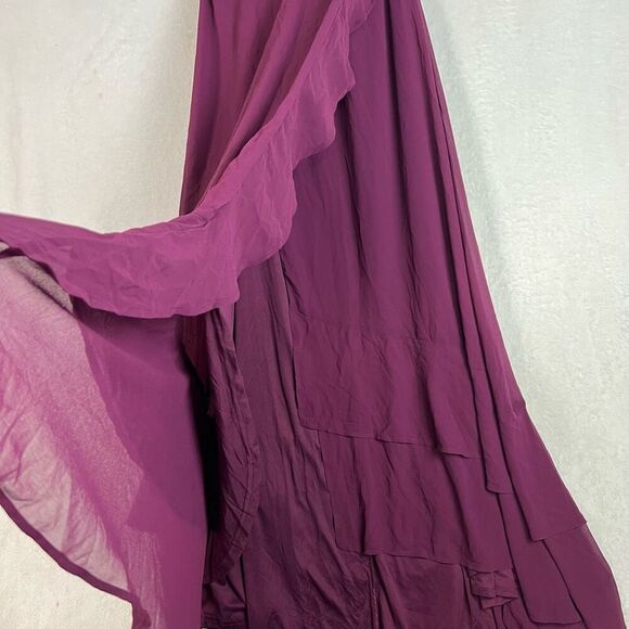 Lulus Lorenz Plum Purple Ruffled Lace-Up Maxi Dress Size M NWT - Picture 8 of 15